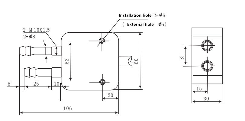 WNK سنسور فشار دیفرانسیل هوای خشک I2C با محفظه آلومینیوم برای باد