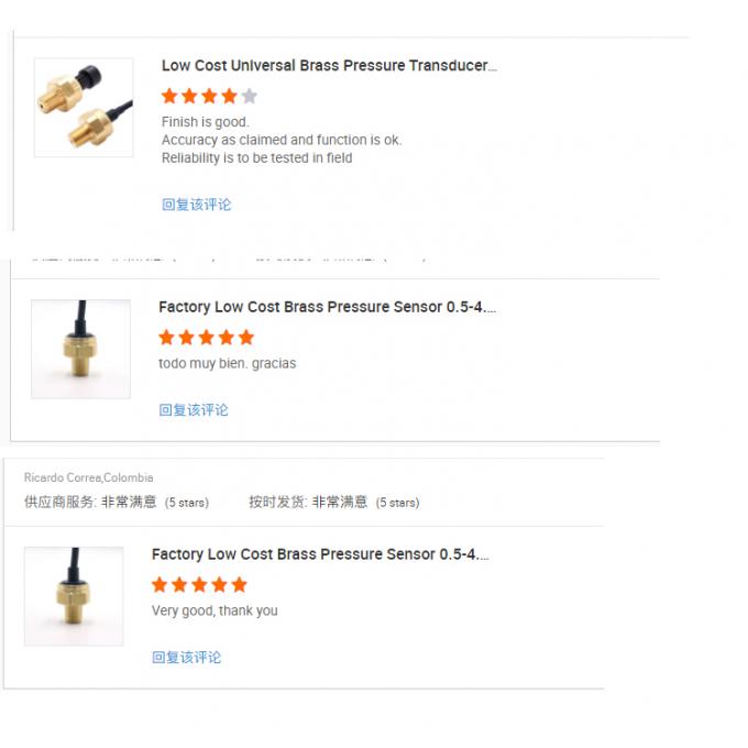 سنسور فشار برنجی 0.5 - 4.5 ولت G1/4 برای روغن گاز مایع 11